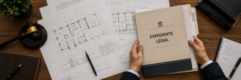 Regularización de propiedades sin escrituras: Imagen de las manos de un hombre de traje que está sosteniendo una folder con documentos para la regularización de propiedades